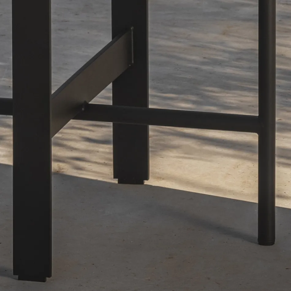 Masuta de cafea de gradina din gresie si otel Made in Italy - Incepe cu Myyour Viadurini