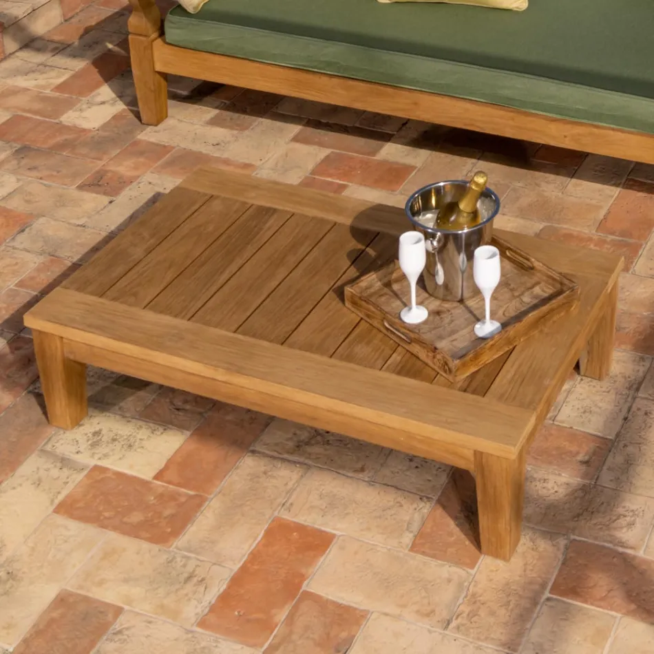 Masuta de cafea de gradina din lemn natural de tec - Artes Viadurini