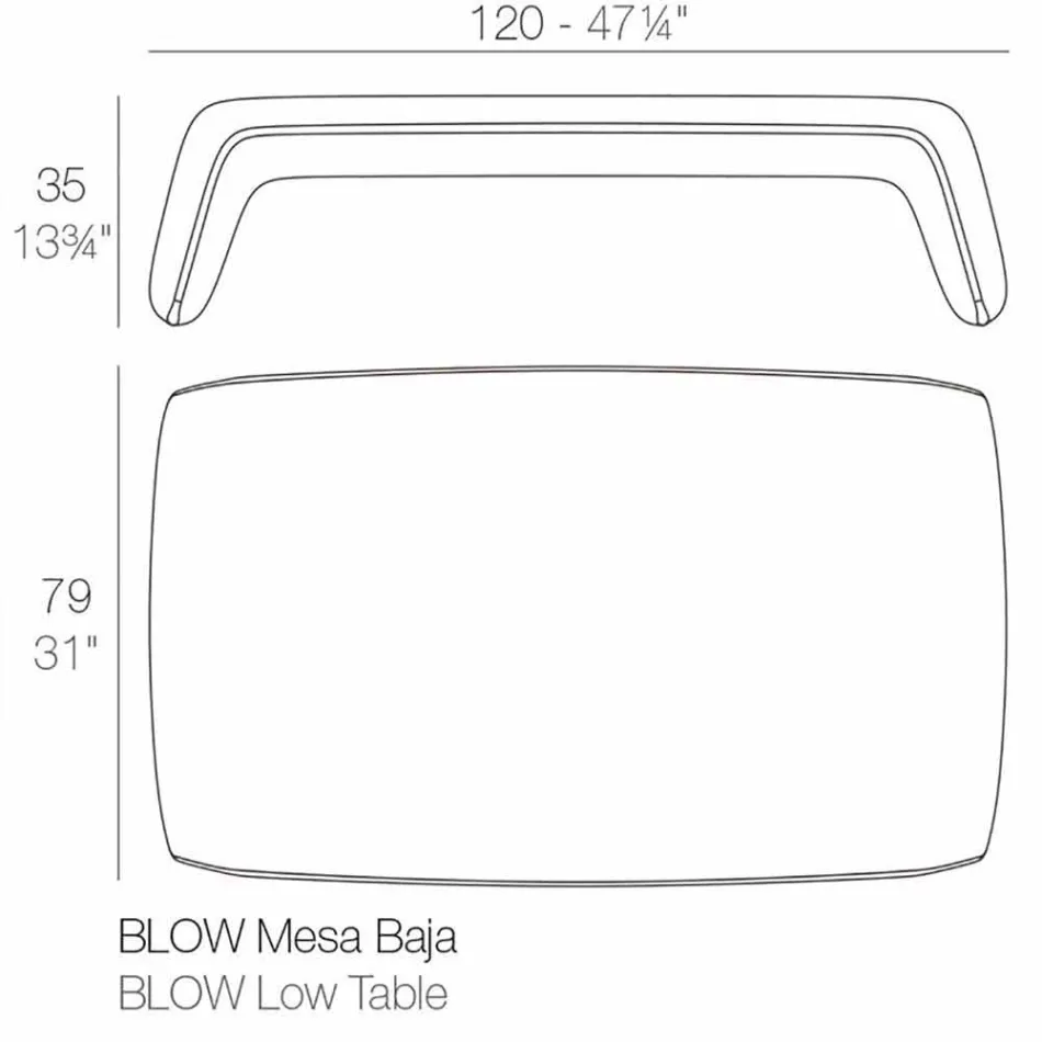 Blow by Vondom masă de grădină din polietilenă, design modern Viadurini