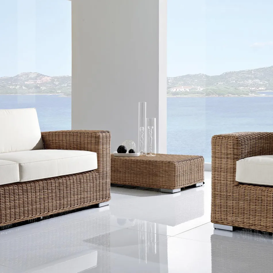 Masuta de cafea de gradina din Polyrattan tesut manual - Yoko Viadurini