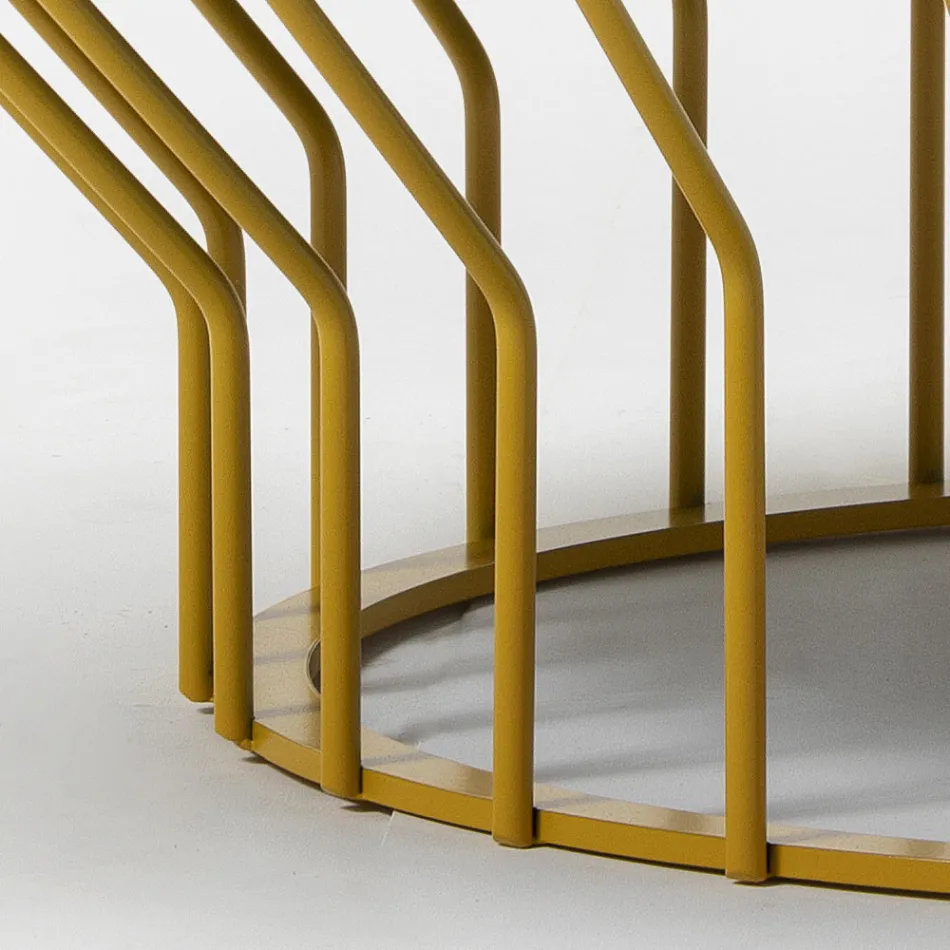 Masuta de cafea de gradina din sticla si metal Made in Italy - Guerrino Viadurini