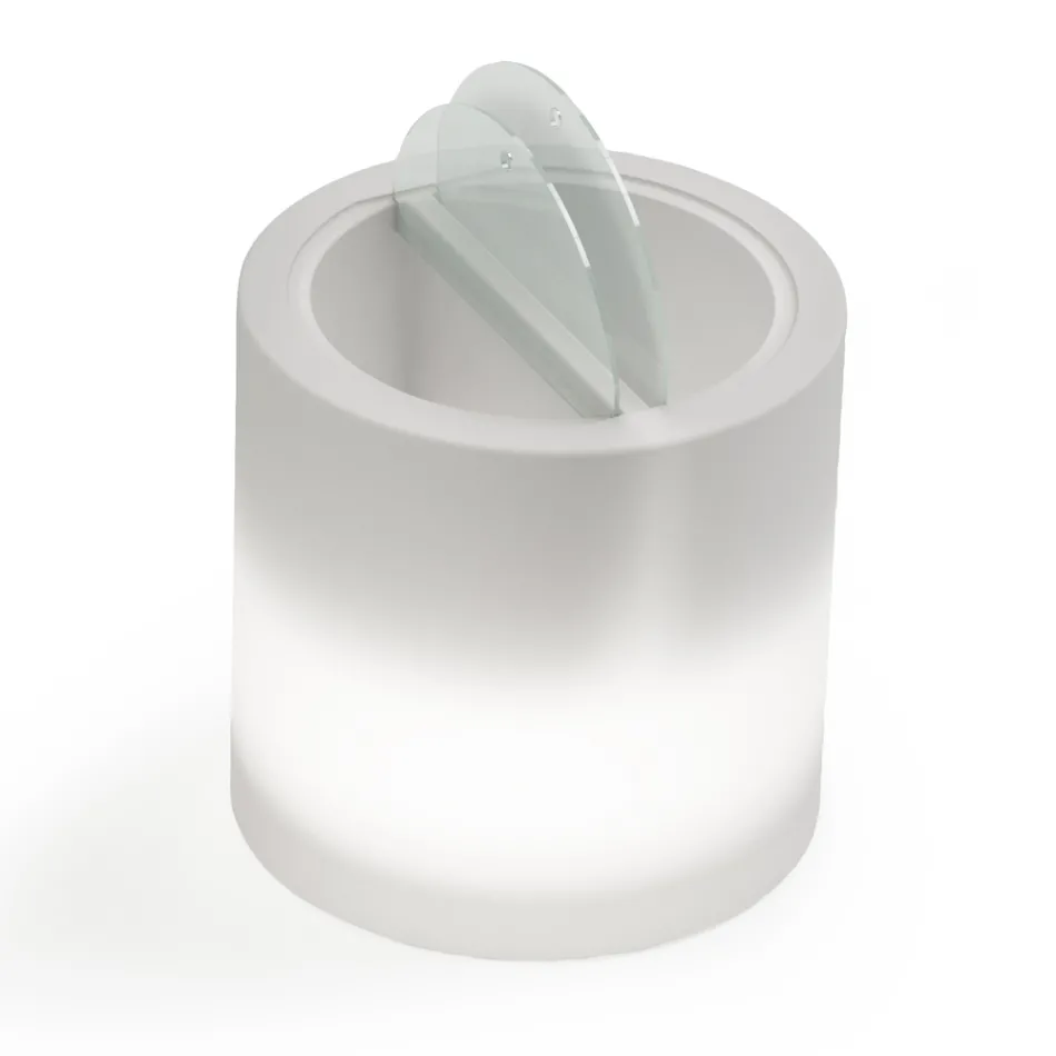 Masuta de cafea Bright Garden din polietilena alba Made in Italy - Trek Viadurini