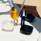 Modernă masă de grădină Ufo 100x100 cm de Vondom, din polietilenă Viadurini