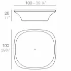 Modernă masă de grădină Ufo 100x100 cm de Vondom, din polietilenă Viadurini