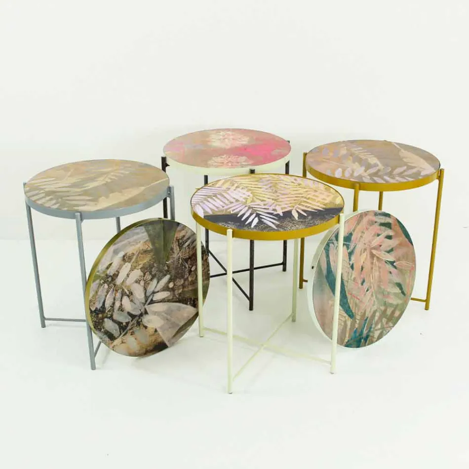 Măsuță de cafea interioară sau exterioară cu structură metalică Made in Italy - Carim Viadurini