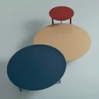 Măsuță de cafea cu 3 picioare din oțel și blat din lemn colorat - Destul Viadurini