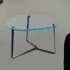 Masă de cafea artizanală din sticlă și oțel Made in Italy - Alicante Viadurini