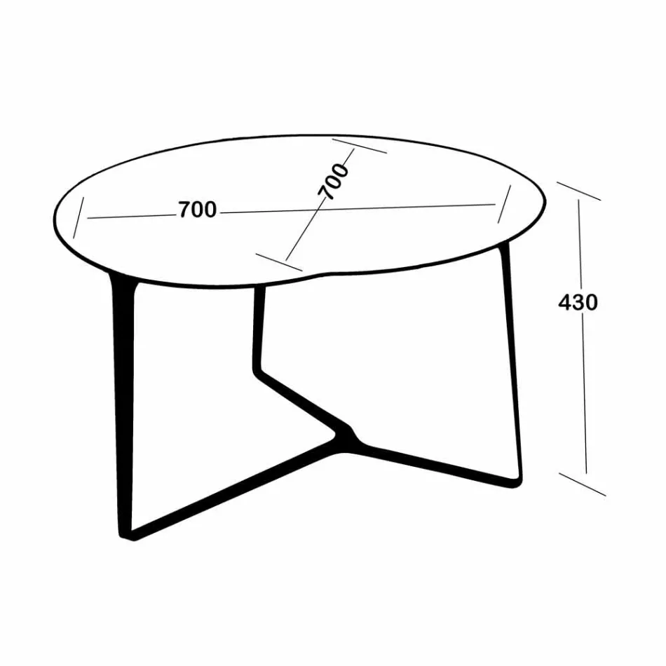 Masă de cafea artizanală din sticlă și oțel Made in Italy - Alicante Viadurini