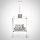 Masuta de cafea cu 1 raft din plexiglas transparent Made in Italy - Mulan Viadurini