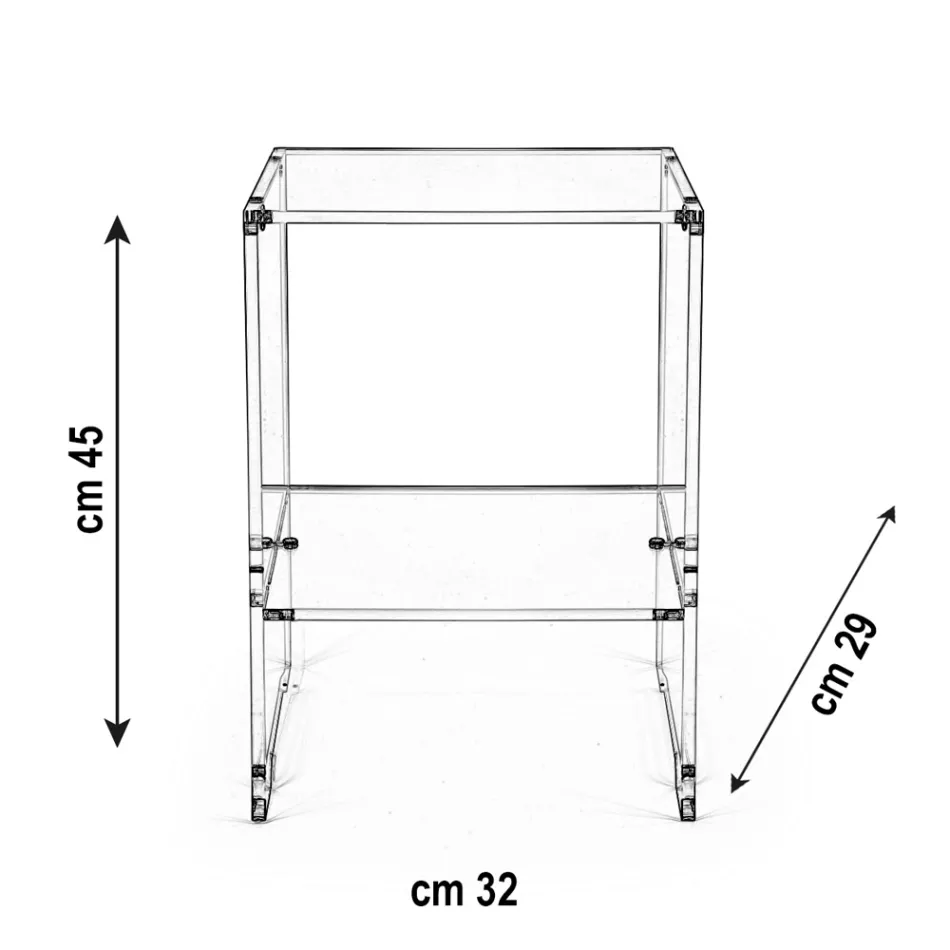 Masuta de cafea cu 1 raft din plexiglas transparent Made in Italy - Mulan Viadurini
