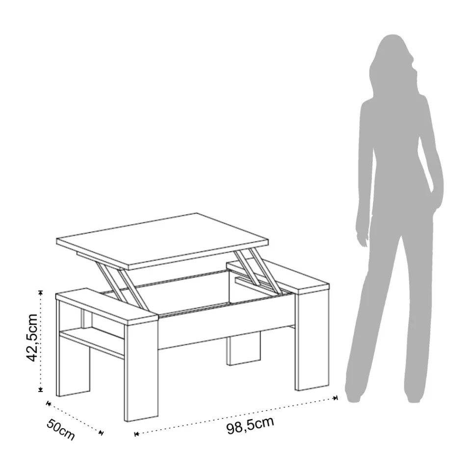 Masuta de cafea cu recipient din lemn ecologic - Cripto Viadurini