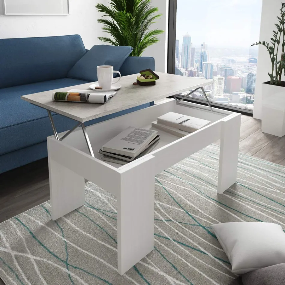 Masuta de cafea cu recipient din lemn - Scandio Viadurini