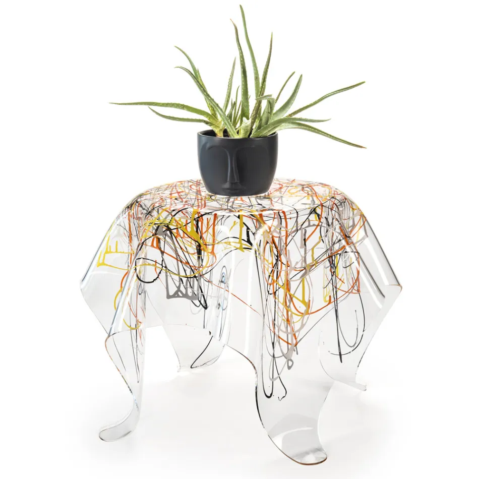 Masuta de cafea cu blat si baza din plexiglas Made in Italy - Brento Viadurini