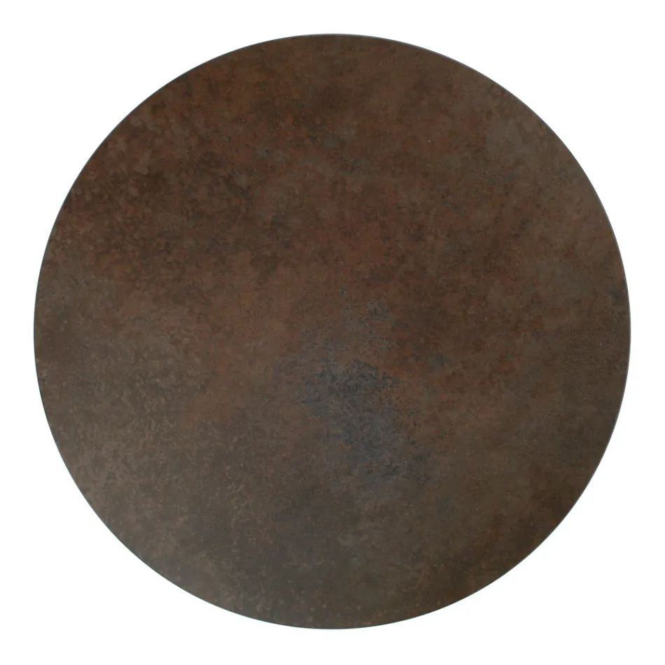 Masuta de cafea cu blat rotund din gresie portelanata Made in Italy - Siste Viadurini