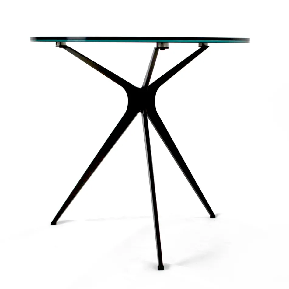 Masuta de cafea cu blat rotund din gresie portelanata Made in Italy - Siste Viadurini