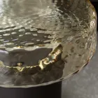 Masuta de cafea cu blat din sticla si baza metalica Made in Italy - Batulla Viadurini