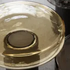 Masuta de cafea cu blat din sticla si baza metalica Made in Italy - Batulla Viadurini