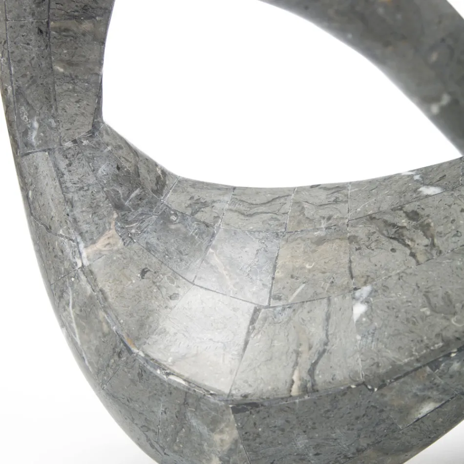 Masuta de cafea cu blat din sticla si baza din piatra fosila - California Viadurini