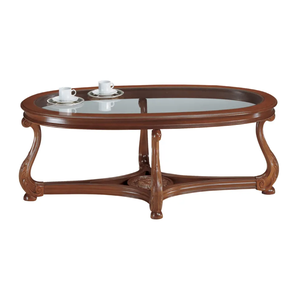 Masuta de cafea cu blat din sticla Made in Italy - Sedna Viadurini