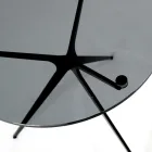 Masuta de cafea cu blat rotund din sticla si 3 picioare Made in Italy - Siste Viadurini