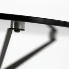 Masuta de cafea cu blat rotund din sticla si 3 picioare Made in Italy - Siste Viadurini