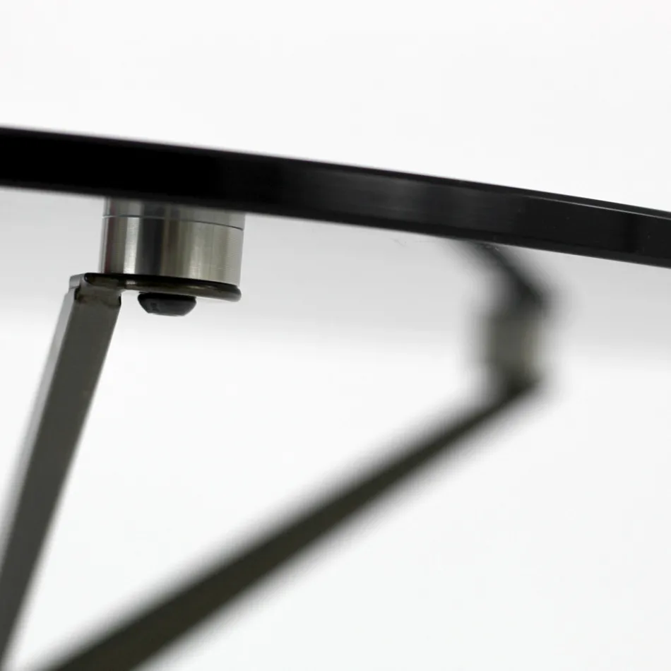 Masuta de cafea cu blat rotund din sticla si 3 picioare Made in Italy - Siste Viadurini