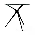 Masuta de cafea cu blat rotund din sticla si 3 picioare Made in Italy - Siste Viadurini