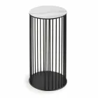 Măsuță de cafea cu blat rotund din ceramică Made in Italy - Montebianco Viadurini