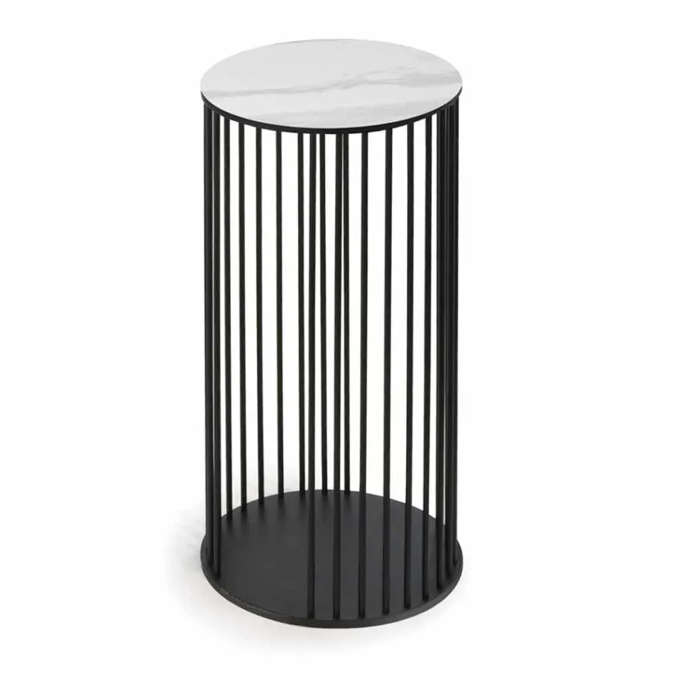 Măsuță de cafea cu blat rotund din ceramică Made in Italy - Montebianco Viadurini