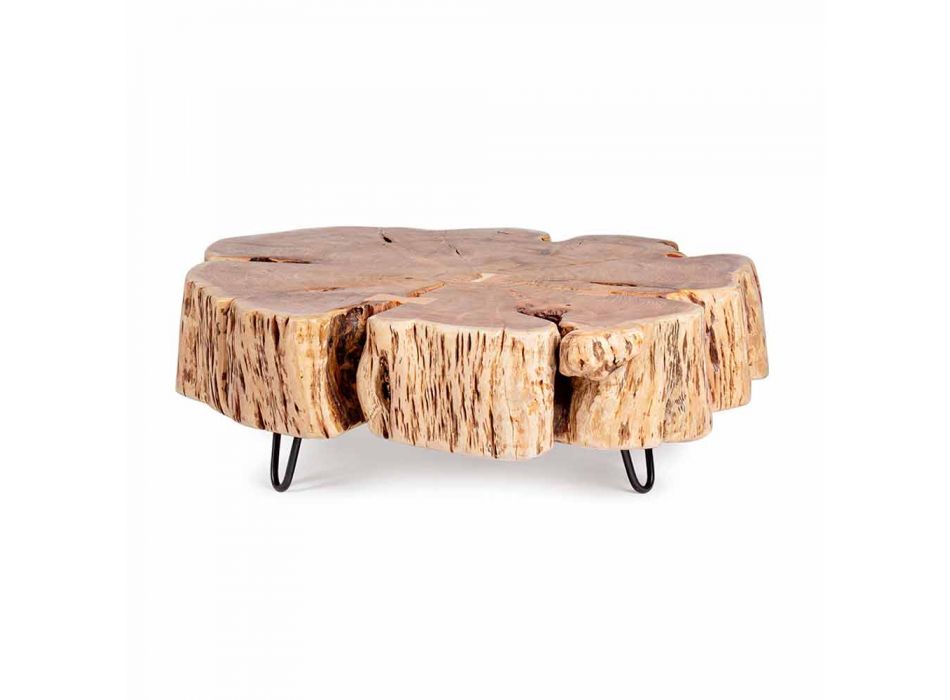 Masă de cafea Homemotion cu blat în formă de lemn de salcâm - Nabucco Viadurini