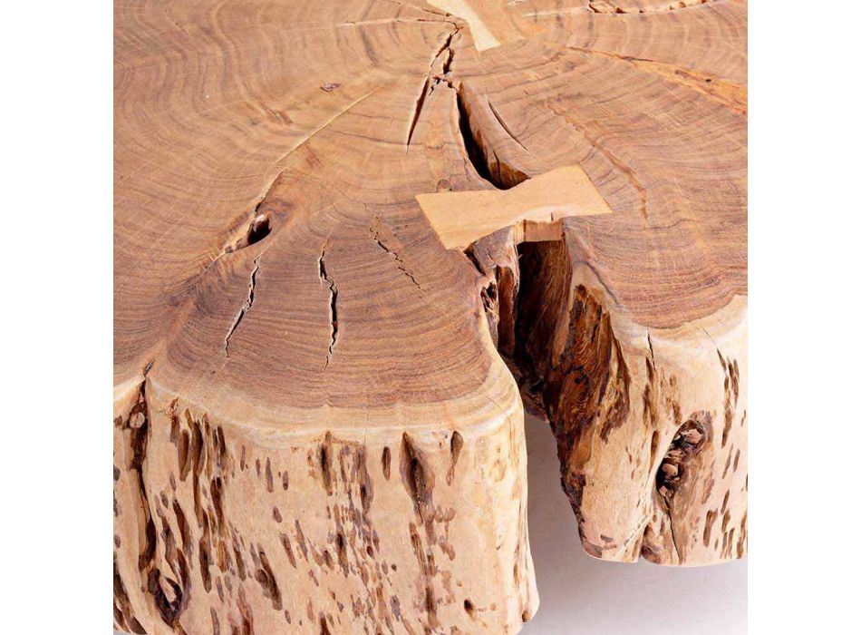 Masă de cafea Homemotion cu blat în formă de lemn de salcâm - Nabucco Viadurini