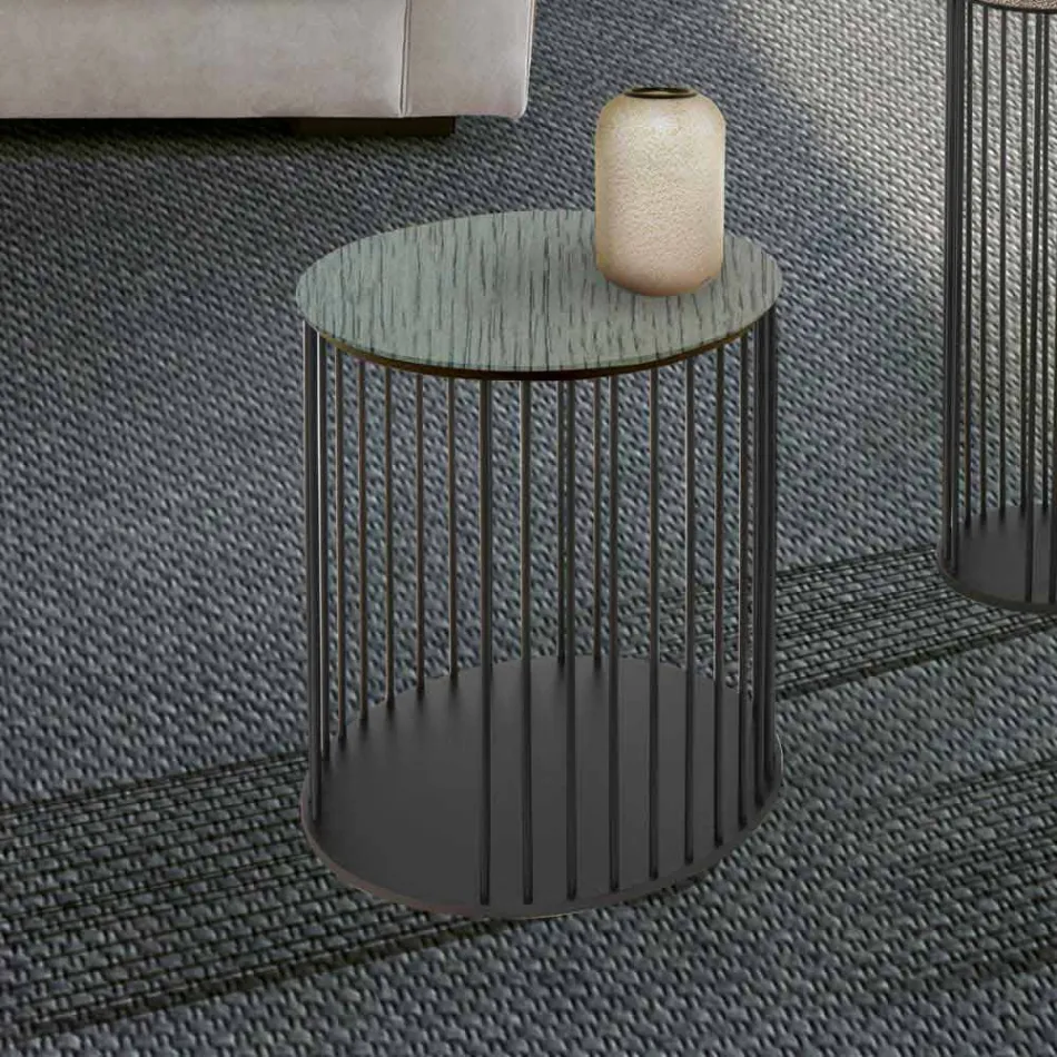 Măsuță de cafea cu blat rotund din lemn Made in Italy - Montebianco Viadurini