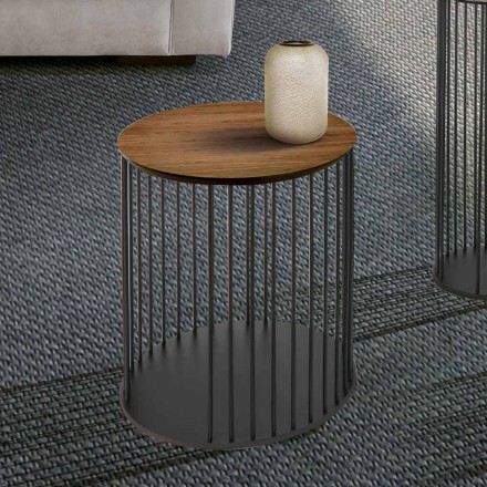 Măsuță de cafea cu blat rotund din lemn Made in Italy - Montebianco Viadurini