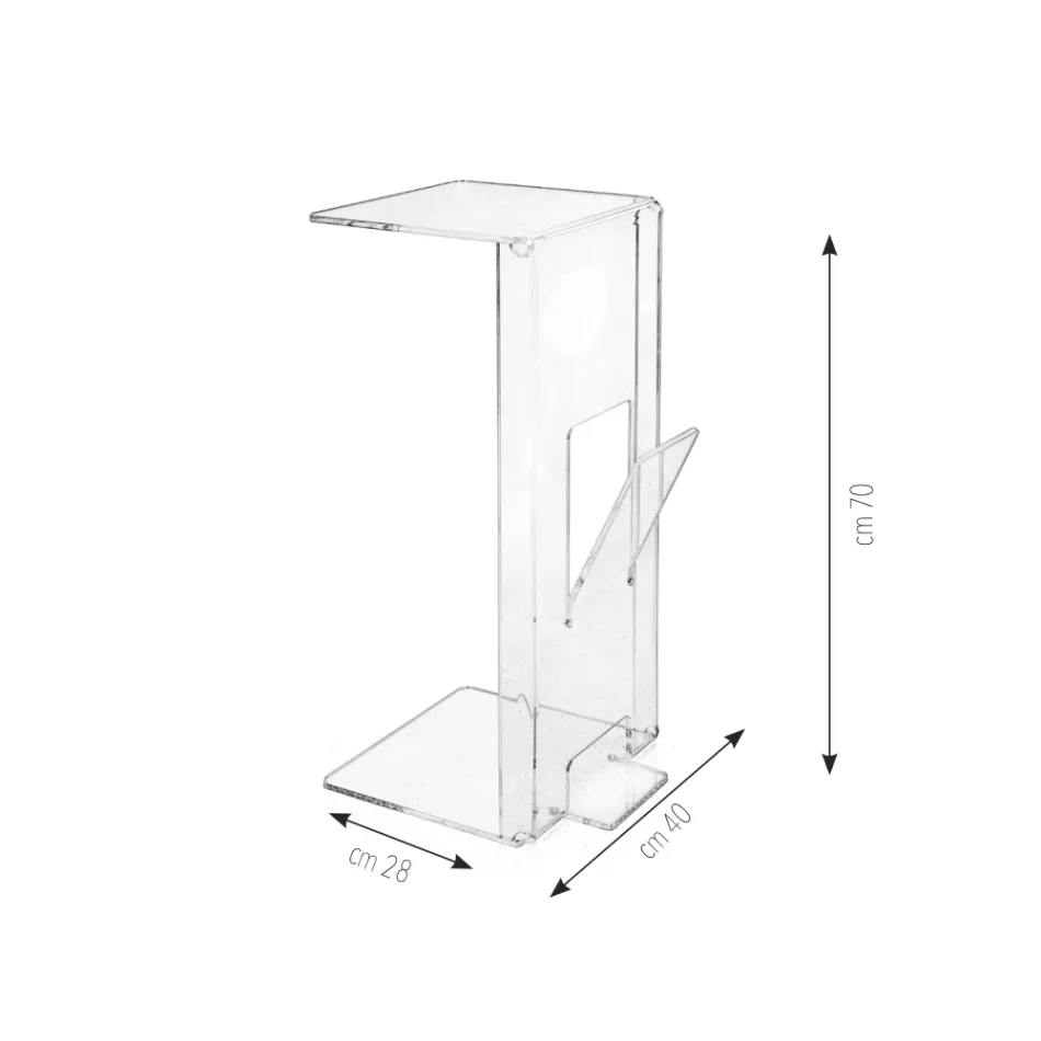 Masuta de cafea cu suport pentru reviste din plexiglas Made in Italy - Belle Viadurini