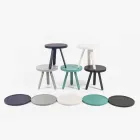 Masă de cafea de design cu blat rotund și picioare din lemn masiv - Salerno Viadurini