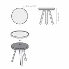 Masă de cafea de design cu blat rotund și picioare din lemn masiv - Salerno Viadurini