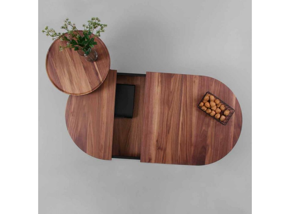 Masă de cafea design din lemn masiv și metal lăcuit - Salerno Viadurini
