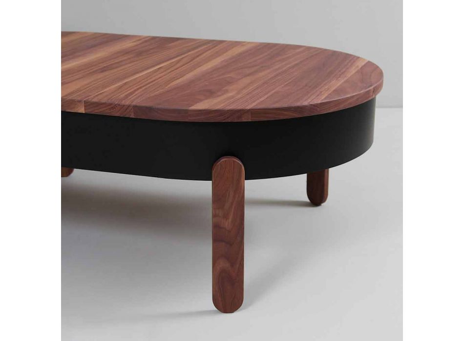 Masă de cafea design din lemn masiv și metal lăcuit - Salerno Viadurini