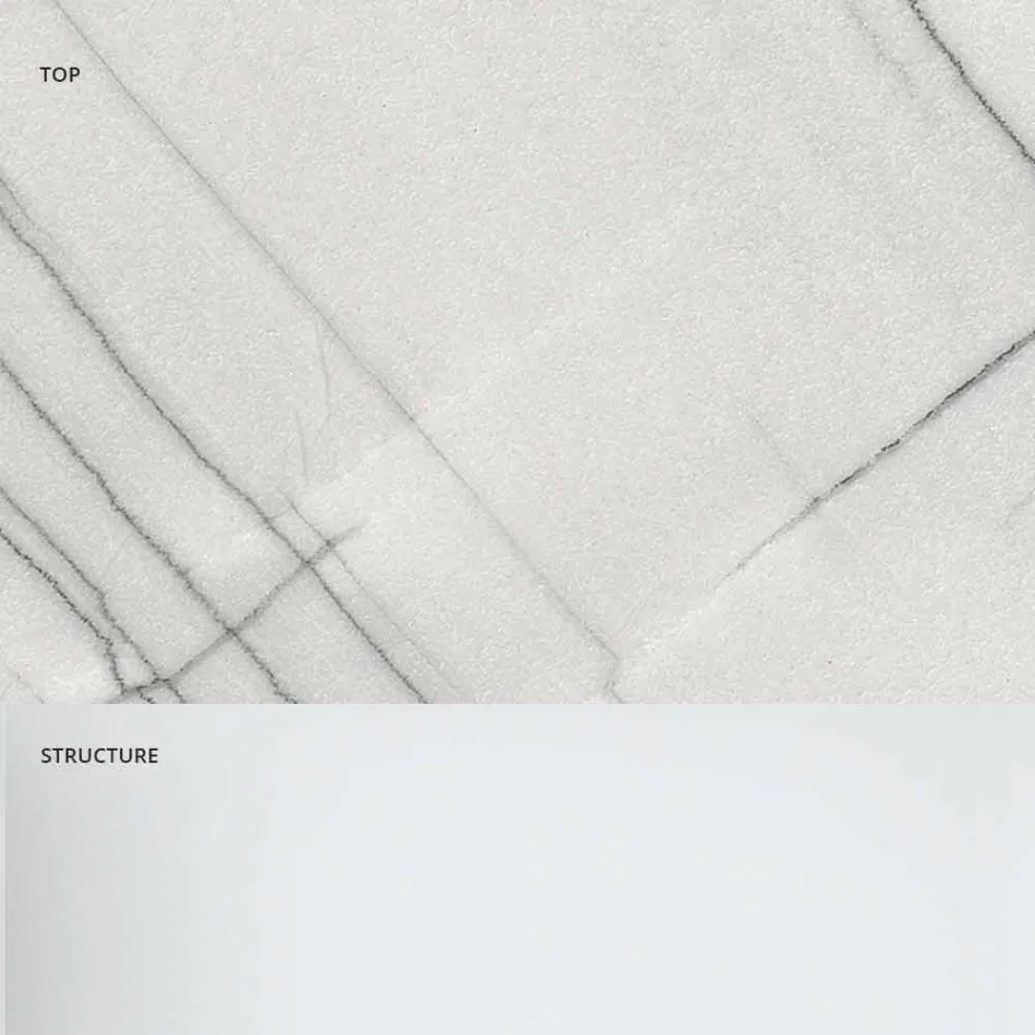 Masă de cafea design în marmură cu bază din sticlă Made in Italy - Molino Viadurini