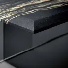 Masă de cafea design în marmură cu bază din sticlă Made in Italy - Molino Viadurini