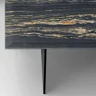 Masă de cafea design în marmură cu bază din sticlă Made in Italy - Molino Viadurini