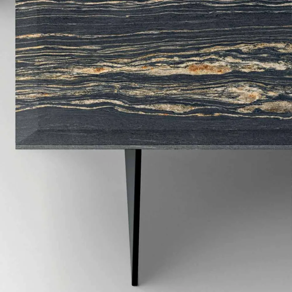 Masă de cafea design în marmură cu bază din sticlă Made in Italy - Molino Viadurini