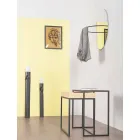 Masuta de cafea din otel cu tava de frasin Made in Italy - Dantela Viadurini