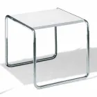 Masuta de cafea din otel cromat cu blat laminat Made in Italy - Ariete Viadurini