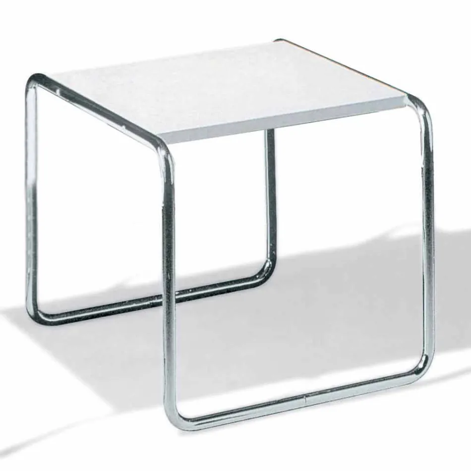 Masuta de cafea din otel cromat cu blat laminat Made in Italy - Ariete Viadurini