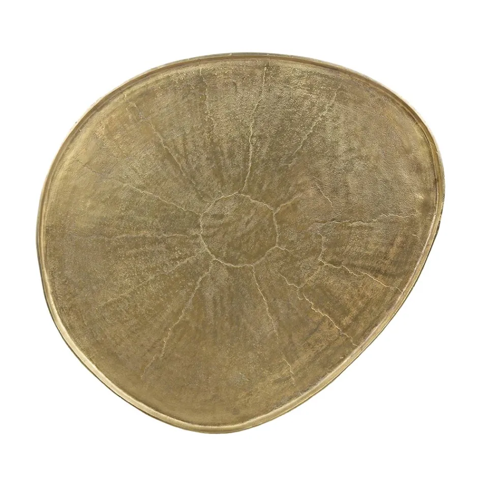 Homemotion Masuta de cafea antica si placata din aluminiu - Giacinta Viadurini