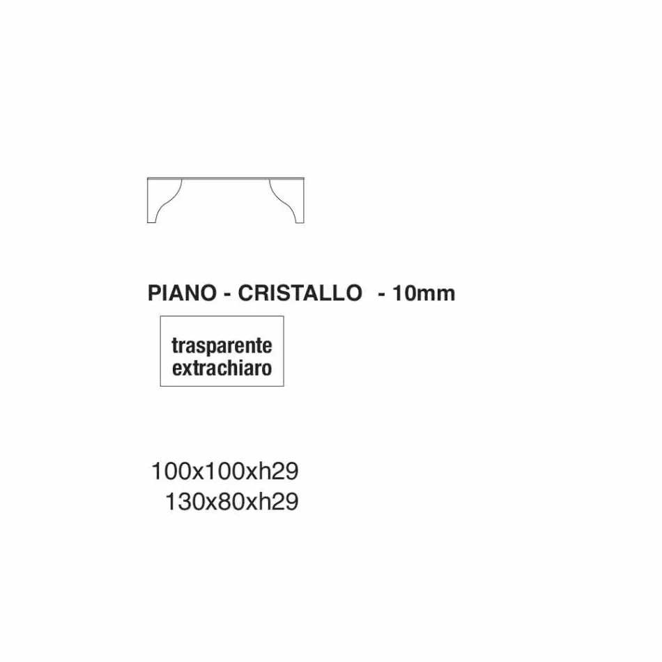 Măsuță de cafea din cristal transparent extra-clar Made in Italy - Litiu Viadurini