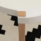 Masuta de cafea din lemn de fag cu blat din polipropilena Pineto alba Viadurini