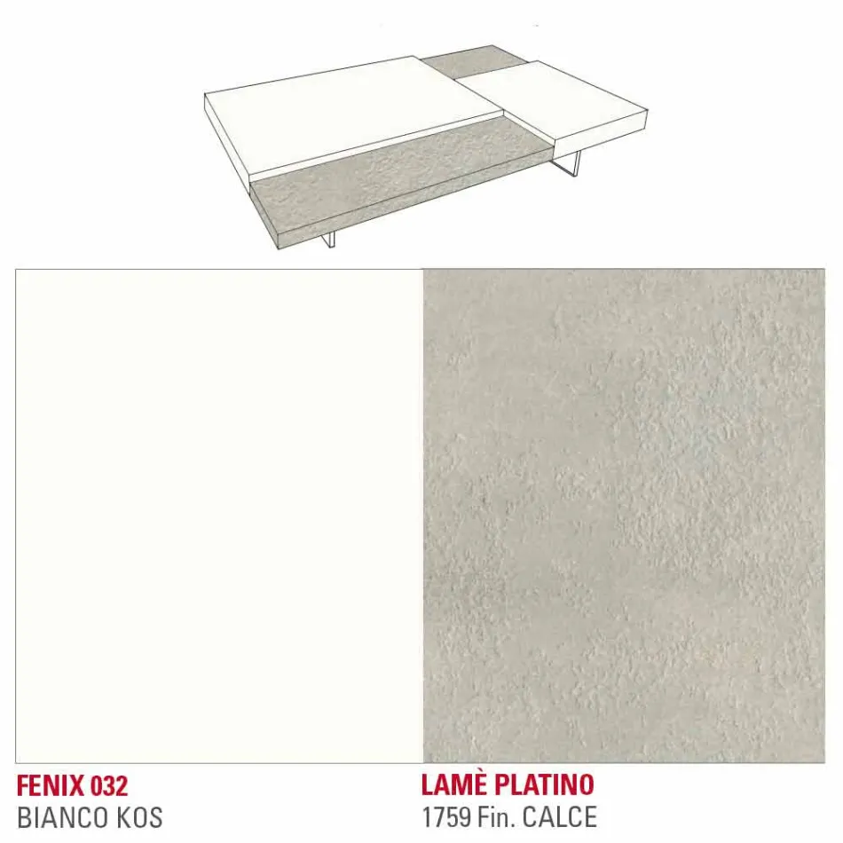 Masuta de cafea Fenix cu picioare transparente Made in Italy - Justin Viadurini