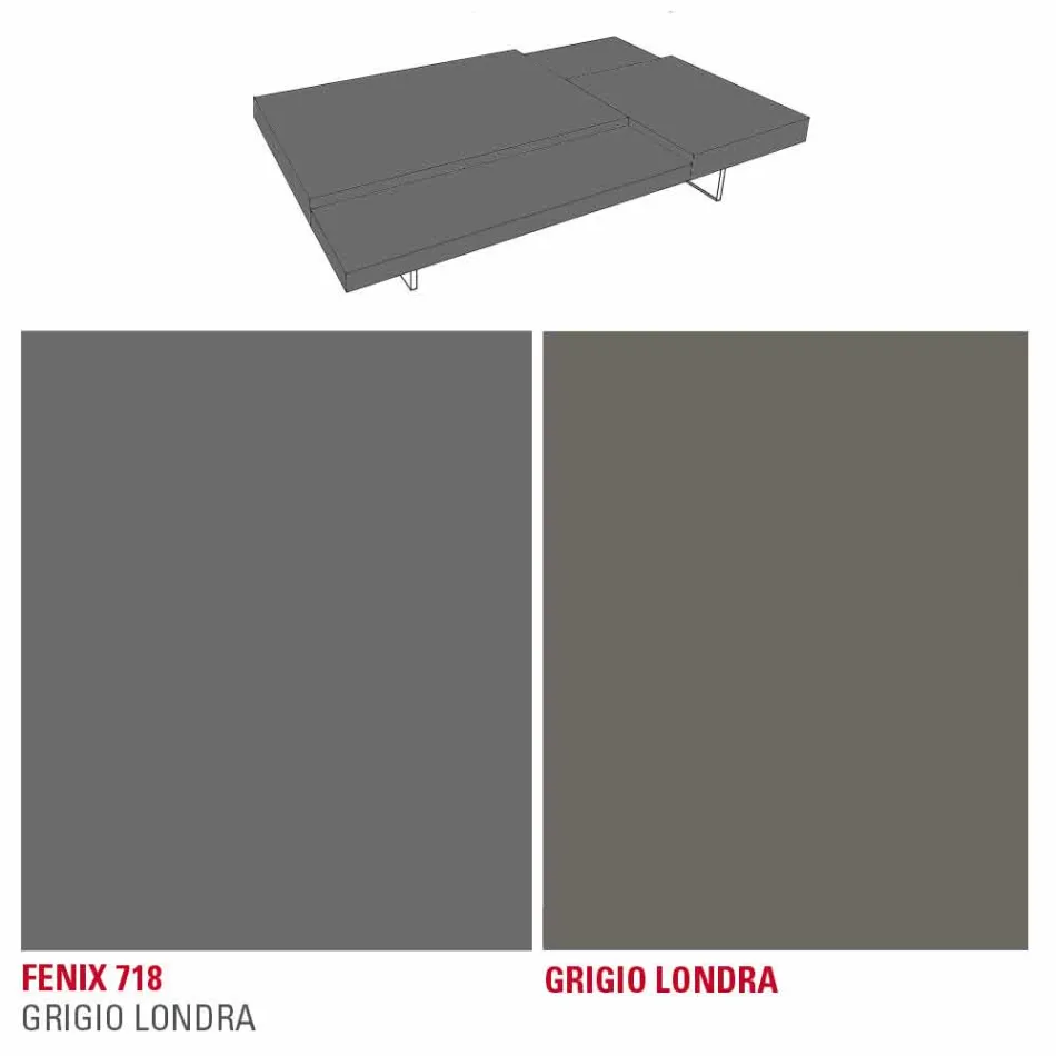 Masuta de cafea Fenix cu picioare transparente Made in Italy - Justin Viadurini